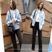 春秋怎么穿牛仔外套好看，薄牛仔衣如何搭配图片