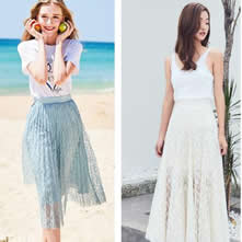 夏天穿什么面料的显温柔气质：3款半身裙简约大方