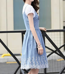 最流行的吊带假两件连衣裙：窈窕女人味（图）