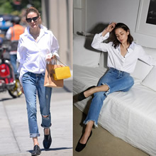 教你白衬衫时尚穿搭：白衬衫如何穿搭示范图片