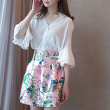 2020雪纺衫巧搭半身裙：清新甜美女神都这样穿（图）