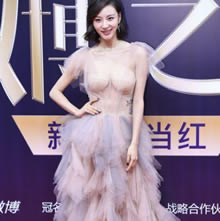 陈雅婷裸色长裙成功抢镜：有人吐槽有人赞美（图）