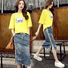 牛仔裙两件套搭配：简约有个性（图）