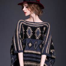 今年最流行针织斗篷搭配：加厚流苏针织斗篷推荐