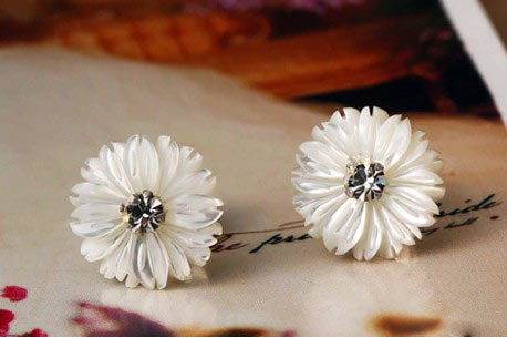 明朗的心情搭配上色彩明亮的耳钉，映衬这个冬季的雪