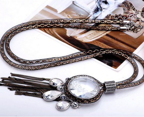 魅惑流苏水晶毛衣链 魅惑流苏水晶毛衣链