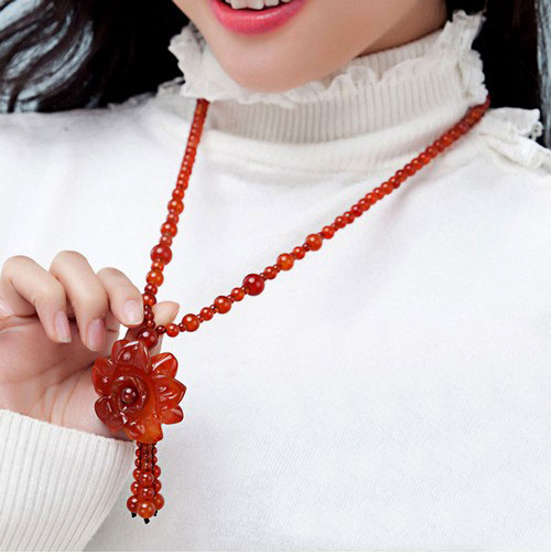 天然红玛瑙毛衣链 天然红玛瑙毛衣链