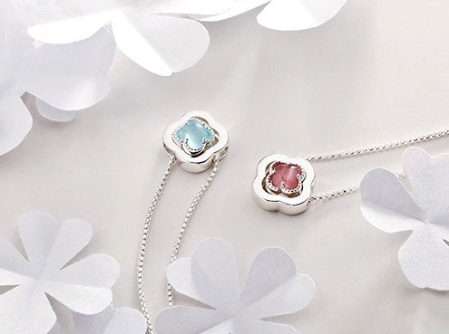 四叶草纯银项链 四叶草纯银项链