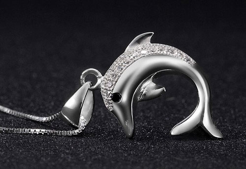 可爱海豚锁骨项链 可爱海豚锁骨项链