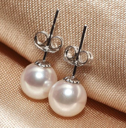 925纯银贝珠耳钉