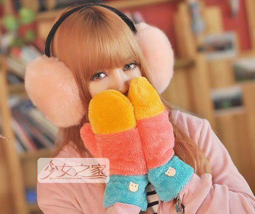 糖果色毛绒手套 糖果色毛绒手套