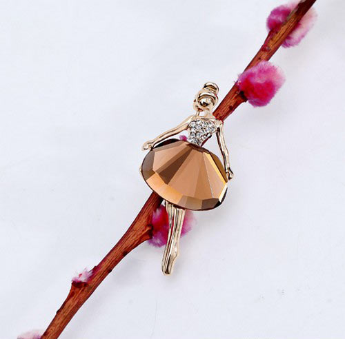 芭蕾女孩水晶胸针 芭蕾女孩水晶胸针