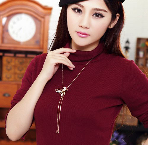 蝴蝶结长款毛衣链胸针 蝴蝶结长款毛衣链胸针