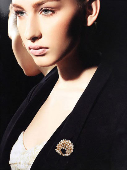 珍珠水钻胸针丝巾扣 珍珠水钻胸针丝巾扣