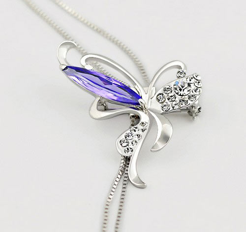 蝴蝶结长款毛衣链胸针 蝴蝶结长款毛衣链胸针