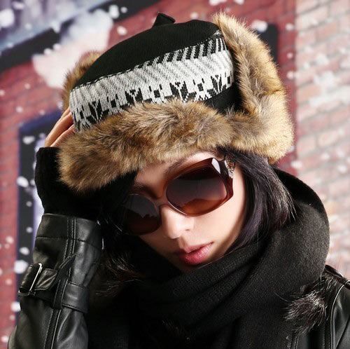 雪花仿真皮雷锋帽 雪花仿真皮雷锋帽