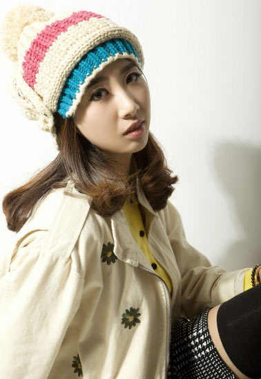 毛线球球针织帽 毛线球球针织帽