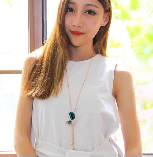 蝴蝶水晶毛衣链 蝴蝶水晶毛衣链