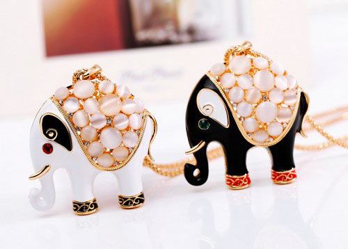 曼尼大象长款毛衣链