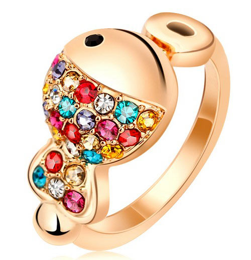 七彩水晶小丑鱼戒指