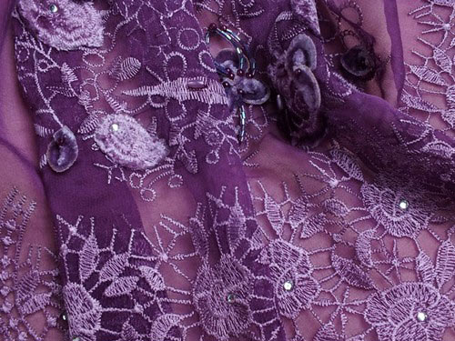 刺绣花桑蚕丝真丝围巾