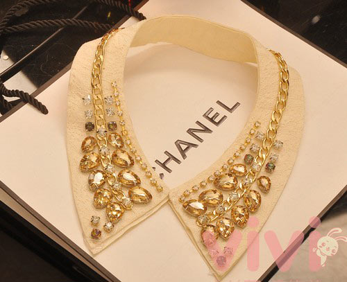 蕾丝复古珍珠假领子