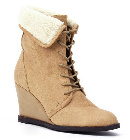 坡跟系带短靴 坡跟系带短靴