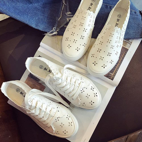 镂空平底帆布鞋 镂空平底帆布鞋