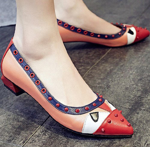 铆钉粗跟浅口单鞋 铆钉粗跟浅口单鞋