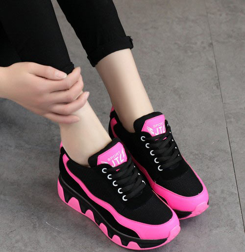 撞色内增高休闲鞋 撞色内增高休闲鞋