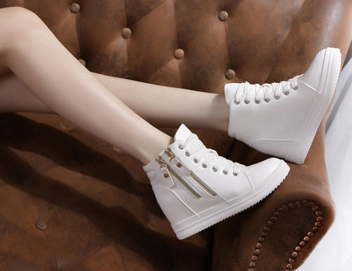 拉链拼接内增高休闲鞋 拉链拼接内增高休闲鞋