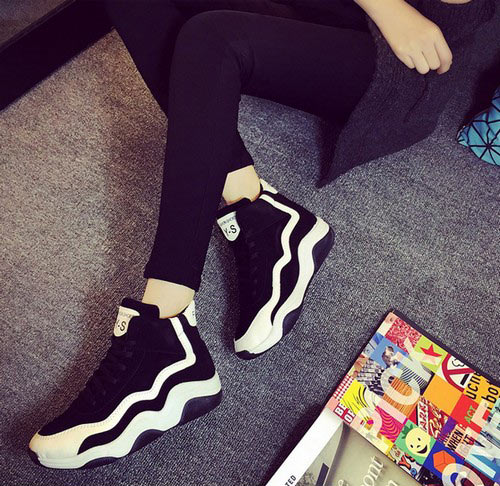 双色厚底内增高松糕鞋 双色厚底内增高松糕鞋