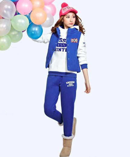 夹棉马甲连帽卫衣套装 夹棉马甲连帽卫衣套装